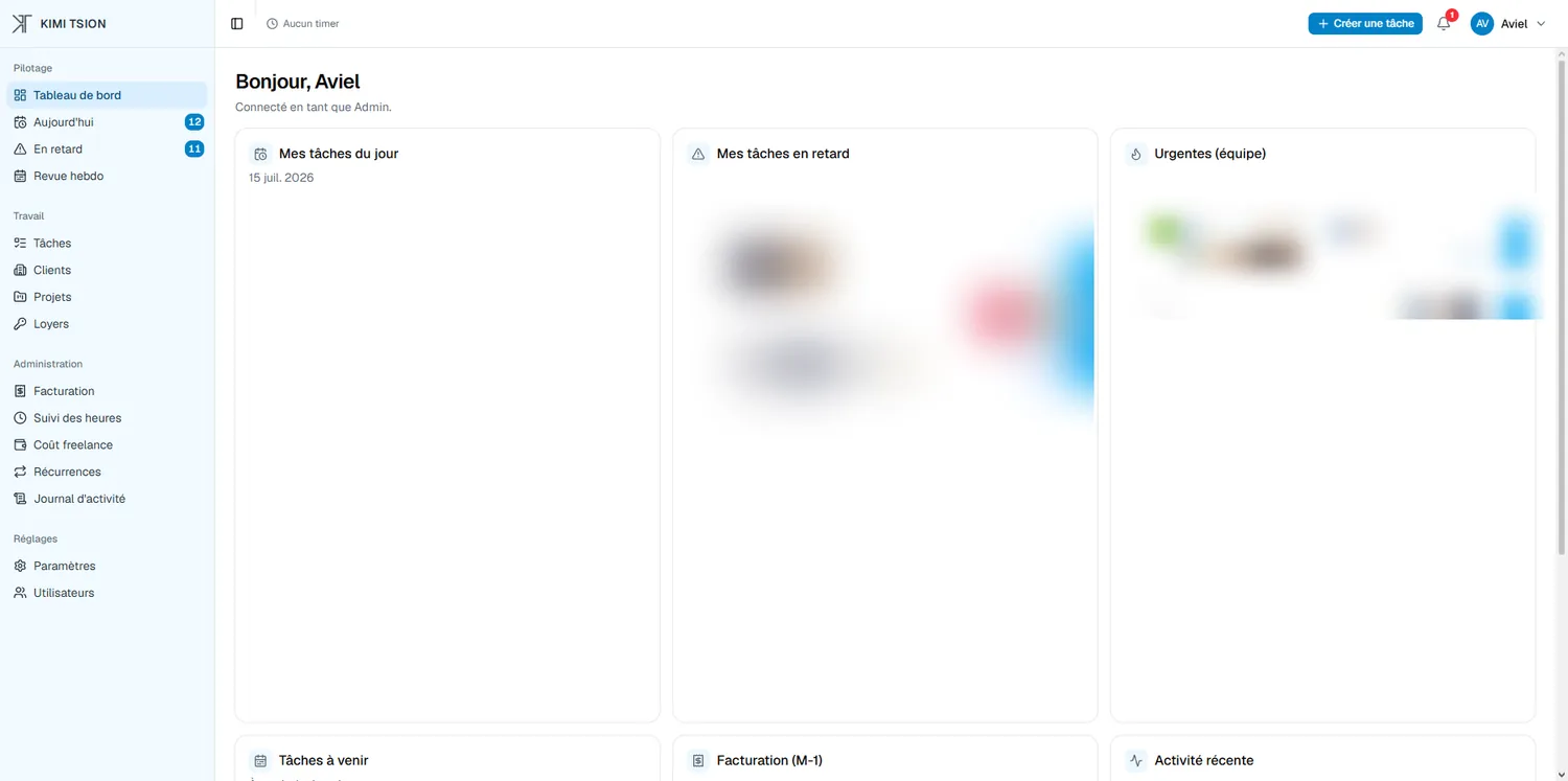 CRM Kimi Tsion — aperçu du projet