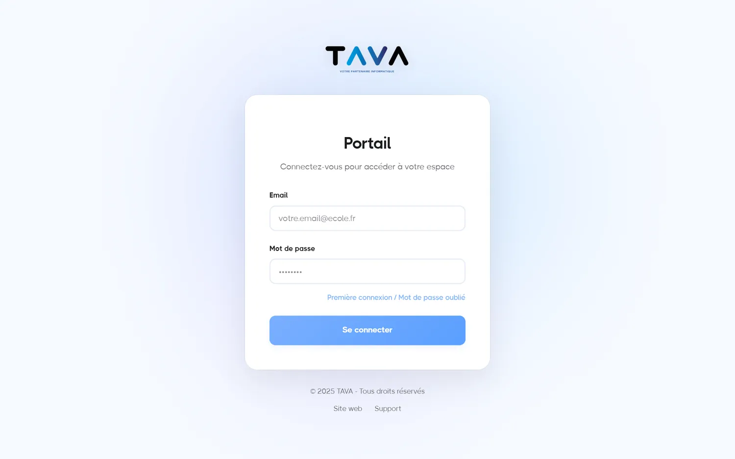 Portail client TAVA — aperçu du projet